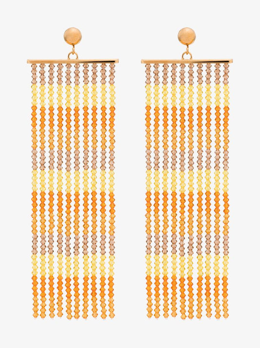 Orange Les Rideaux Beaded Drape Earrings