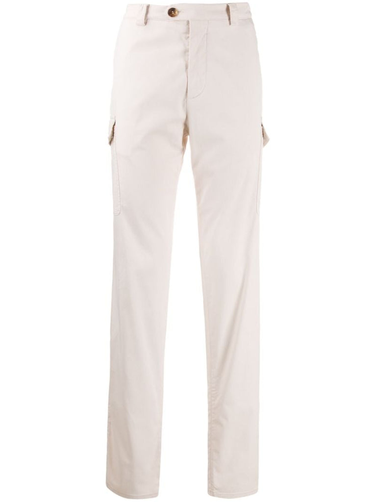 White Straight Leg Trousers