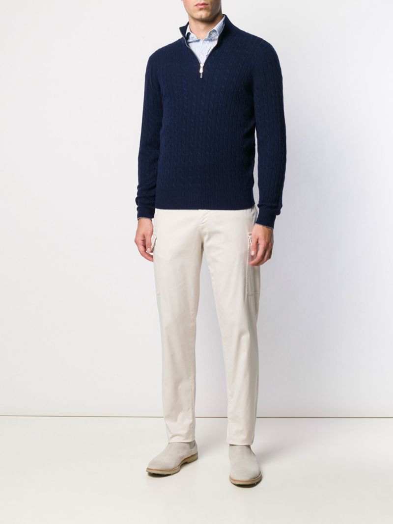 White Straight Leg Trousers