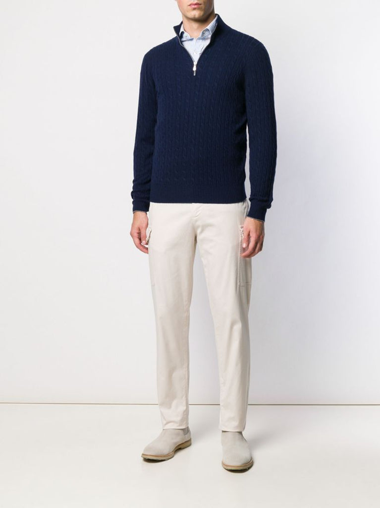 White Straight Leg Trousers