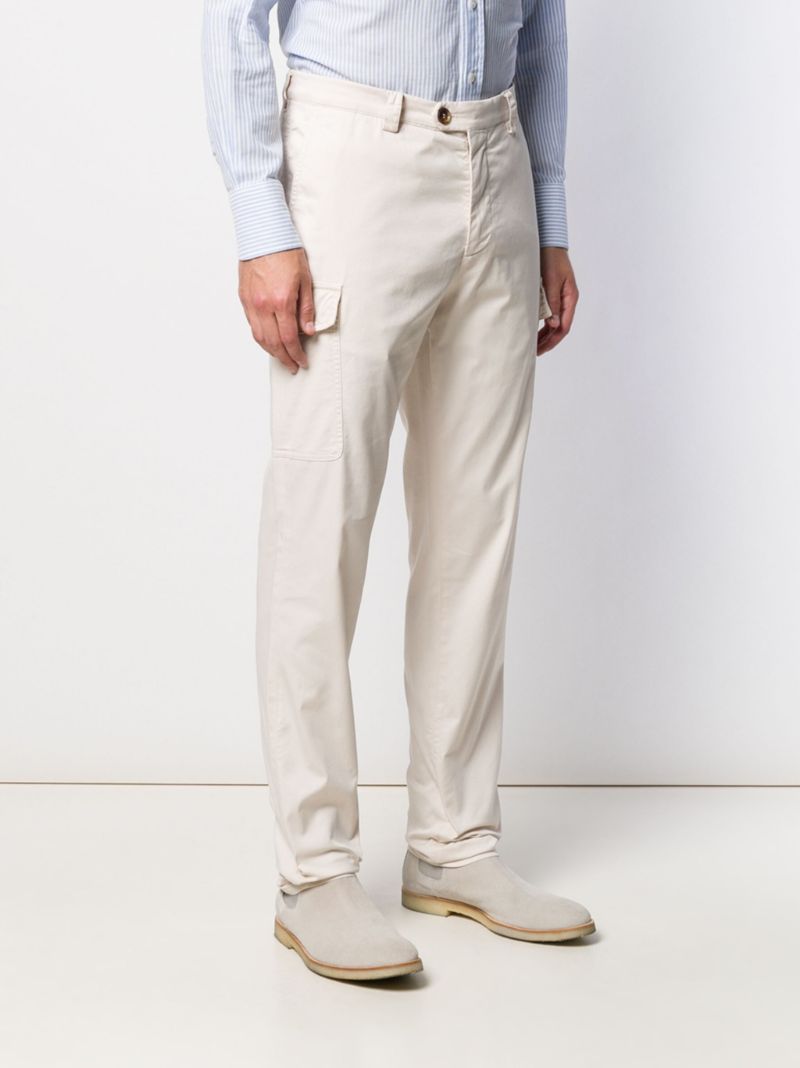 White Straight Leg Trousers