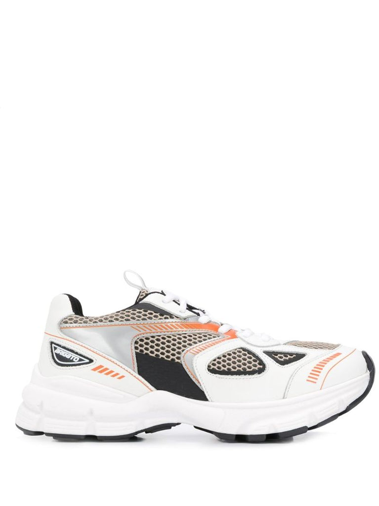 White Marathon Runner Leather Sneakers