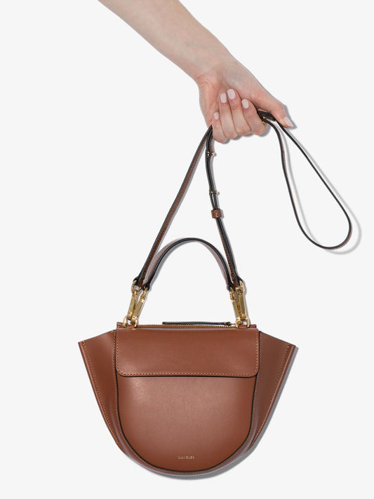 Brown Hortensia Mini Leather Tote Bag