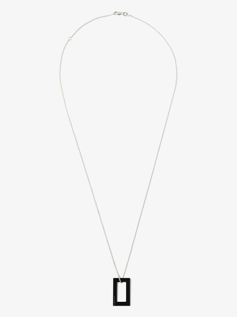 Sterling Silver Le 2.1g Ceramic Pendant Necklace