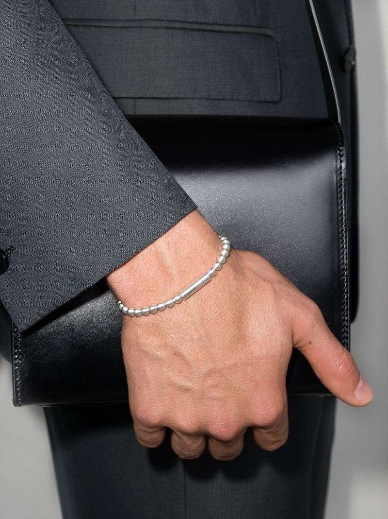 Sterling Silver Le 25g Brushed Bead Bracelet