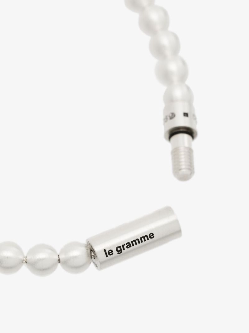 Sterling Silver Le 25g Brushed Bead Bracelet