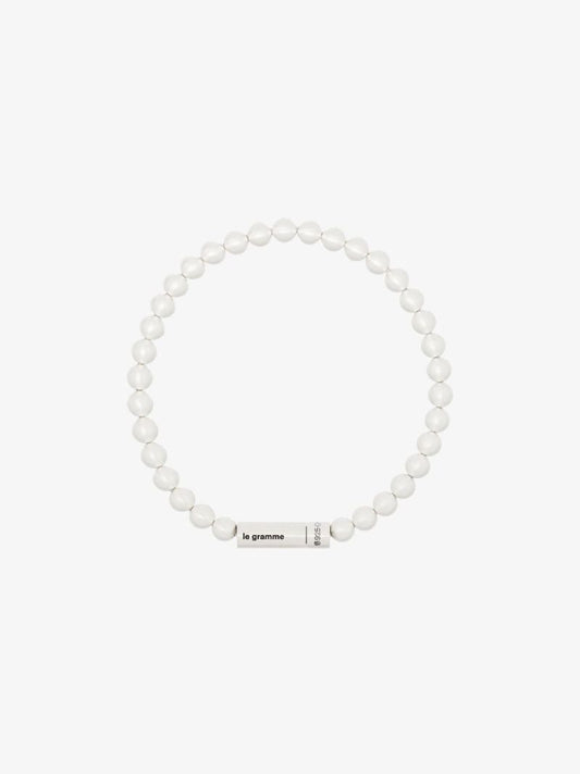 Sterling Silver Le 25g Brushed Bead Bracelet