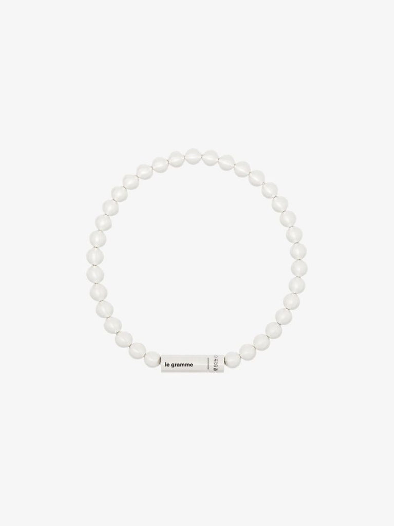 Sterling Silver Le 25g Brushed Bead Bracelet