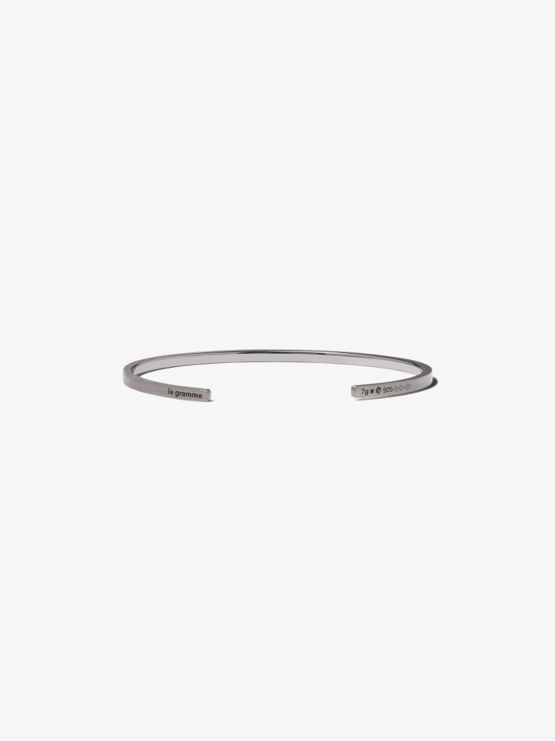 Black Sterling Silver Le 7g Ribbon Bracelet