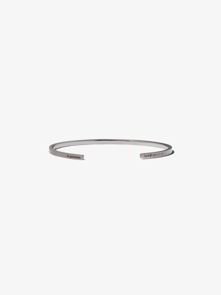 Black Sterling Silver Le 7g Ribbon Bracelet