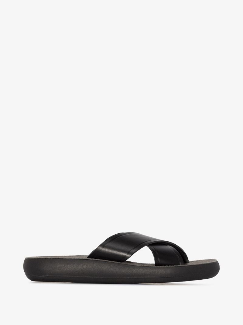 Black Thais Comfort Leather Sandals