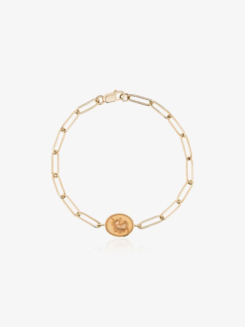 14k Yellow Gold Unicorn Signet Bracelet