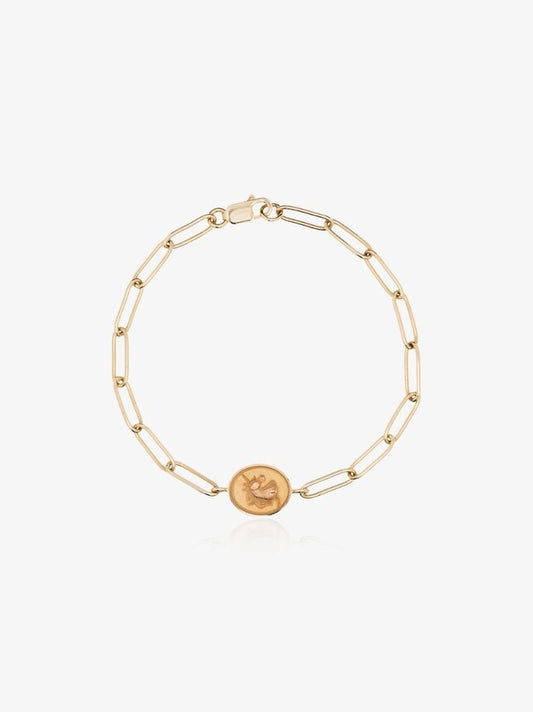 14k Yellow Gold Unicorn Signet Bracelet