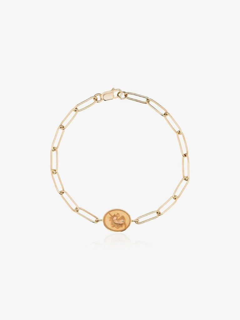 14k Yellow Gold Unicorn Signet Bracelet