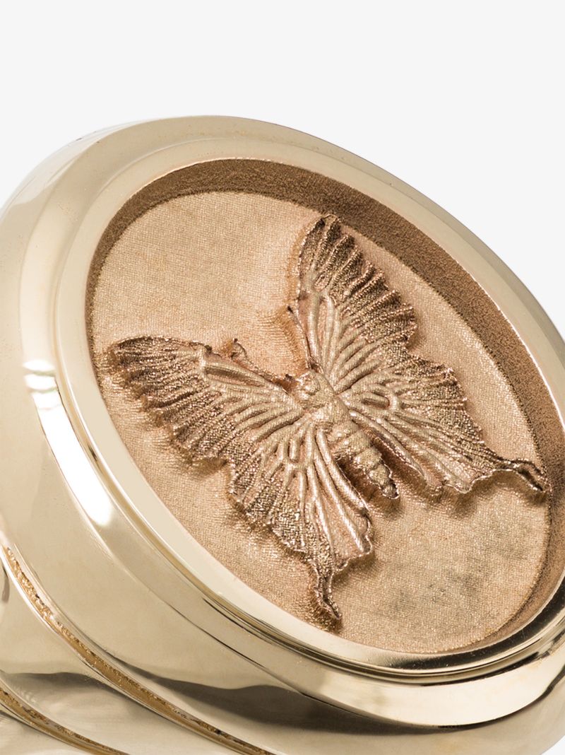 14k Yellow Gold Grandfather Butterfly Signet Ring