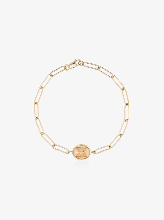 14k Yellow Gold Butterfly Signet Bracelet