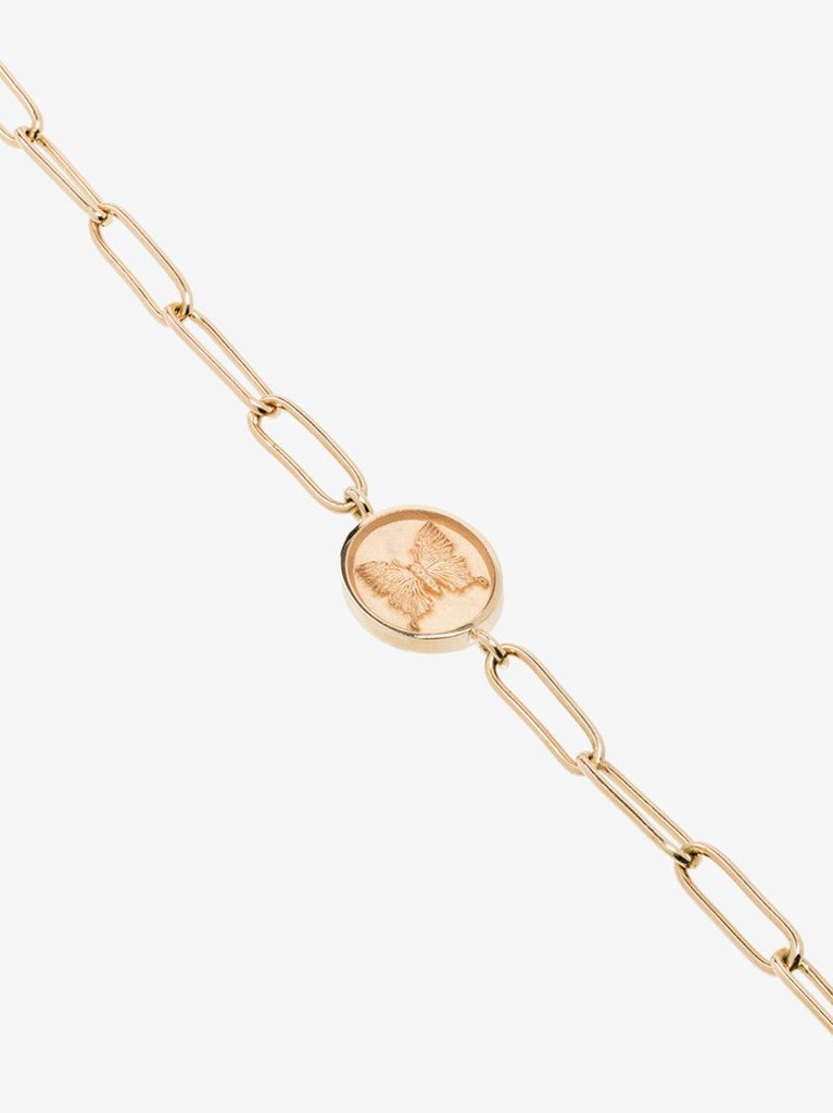 14k Yellow Gold Butterfly Signet Bracelet