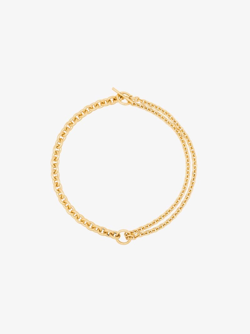 18k Gold-plated Double Mix Chain Necklace