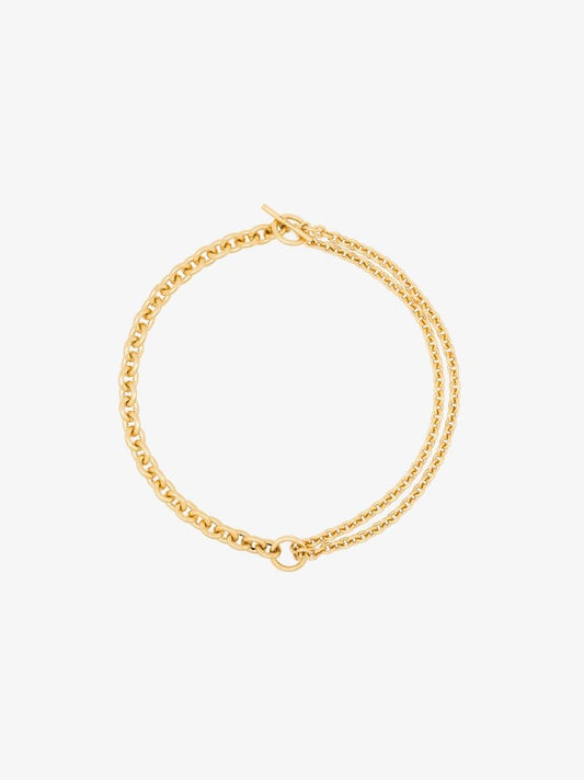 18k Gold-plated Double Mix Chain Necklace