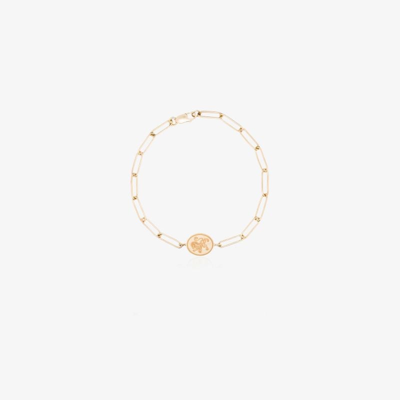 14k Yellow Gold Lion Signet Bracelet