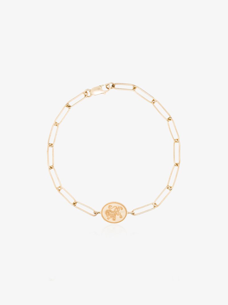 14k Yellow Gold Lion Signet Bracelet
