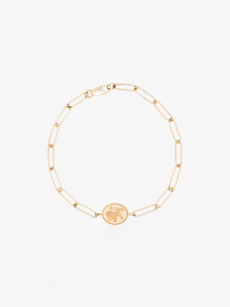 14k Yellow Gold Lion Signet Bracelet