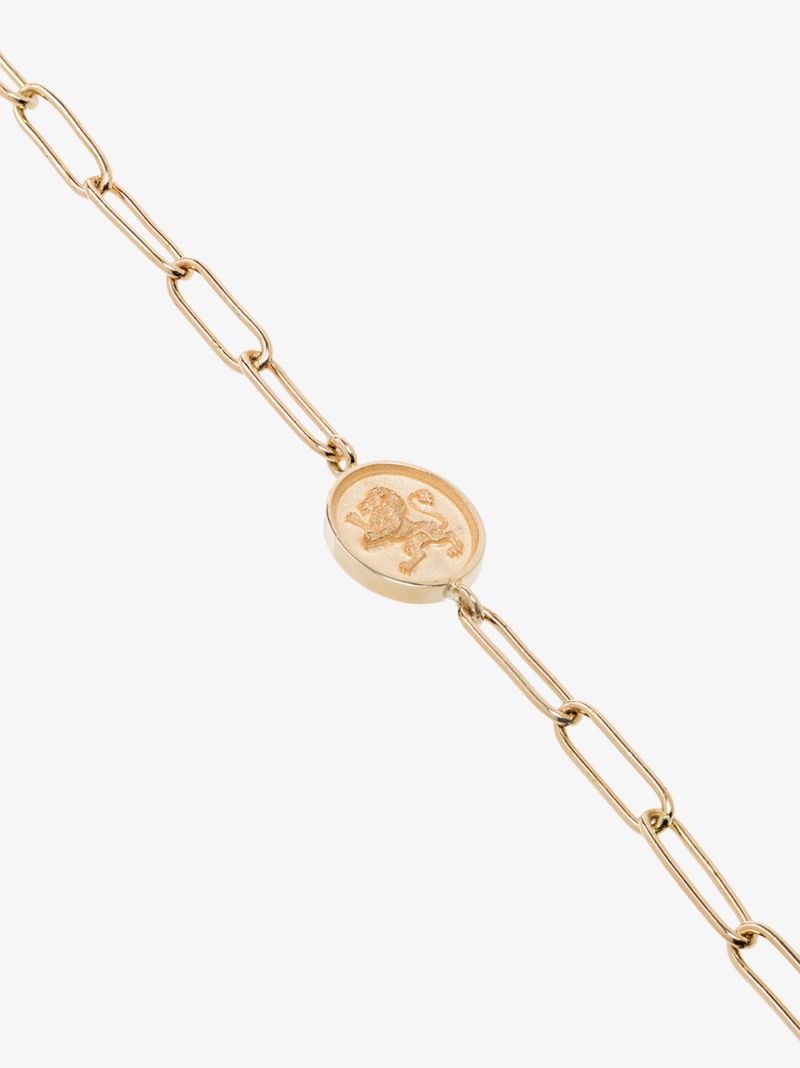 14k Yellow Gold Lion Signet Bracelet