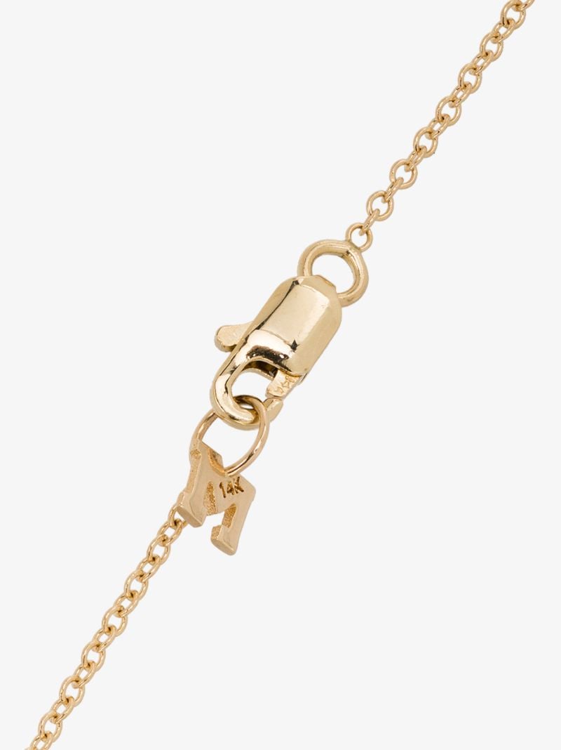 14k Yellow Gold Crystal Frame a Initial Necklace