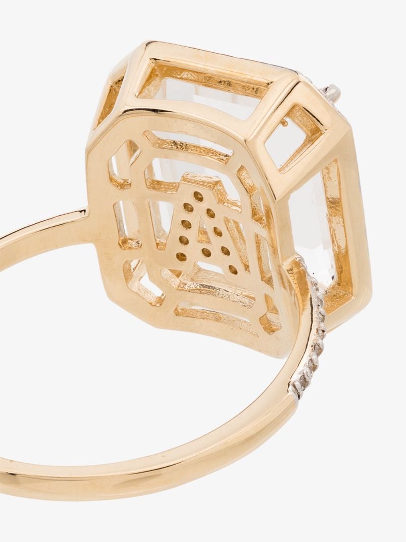 14k Yellow Gold Diamond Frame a Ring