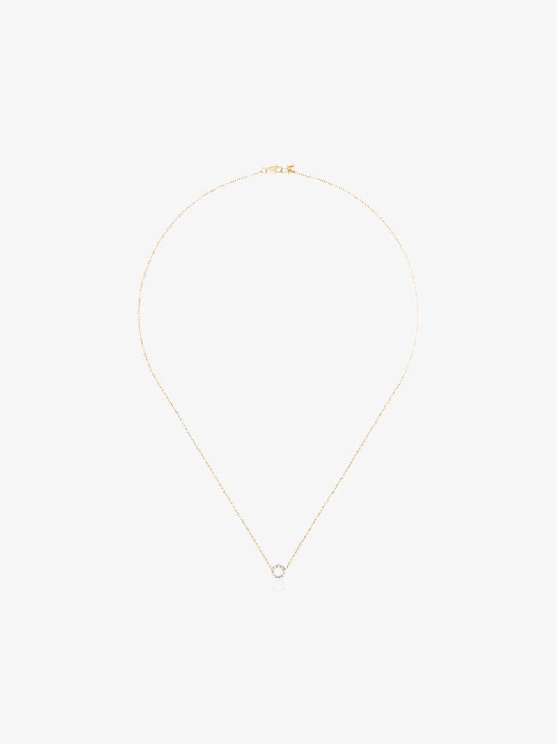 14k Yellow Gold Circle Diamond Necklace