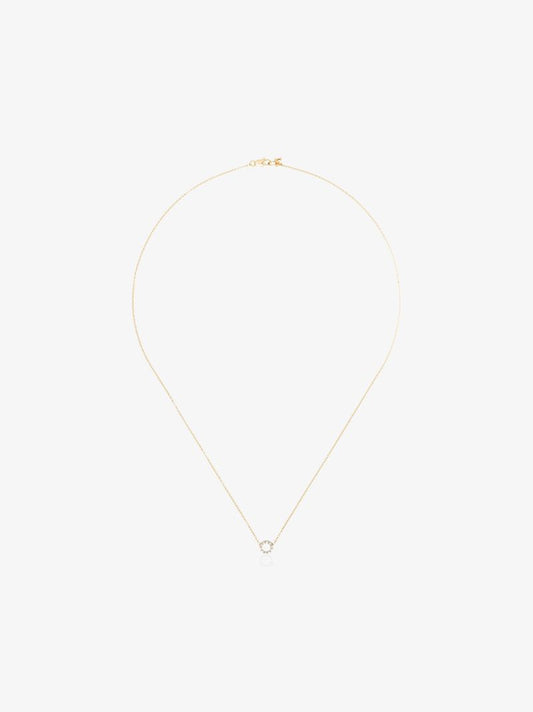 14k Yellow Gold Circle Diamond Necklace