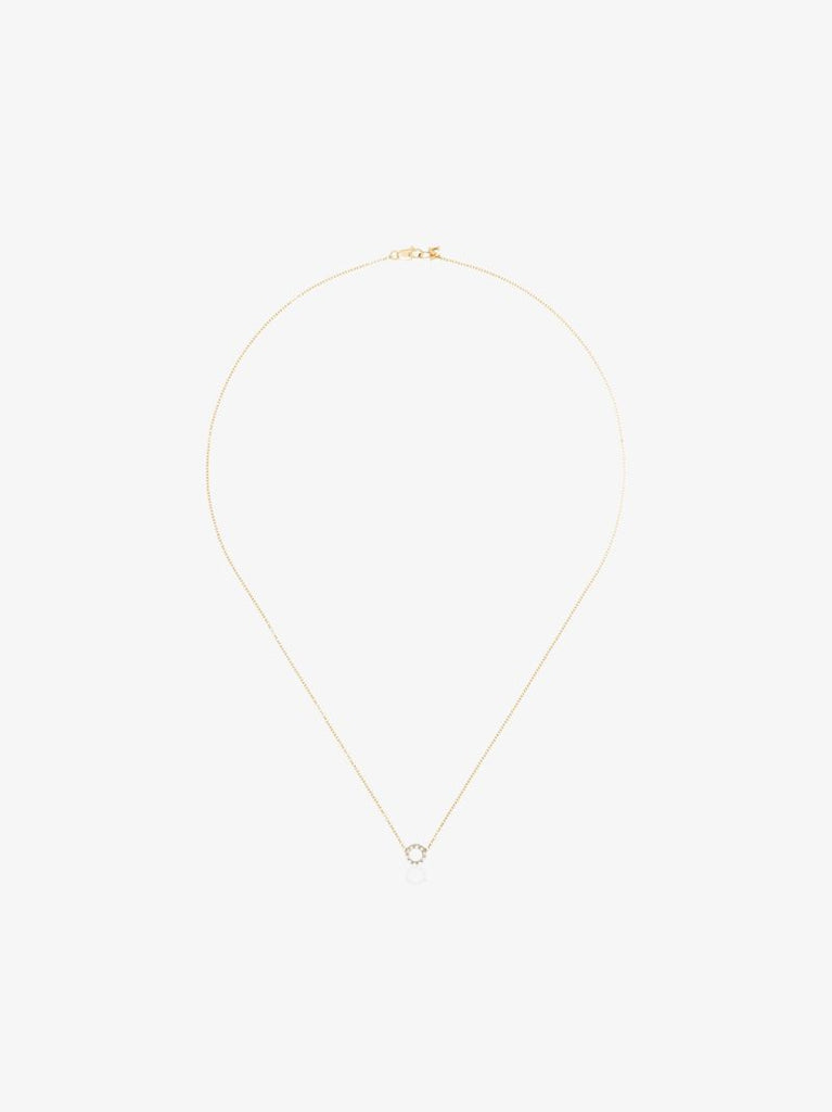 14k Yellow Gold Circle Diamond Necklace