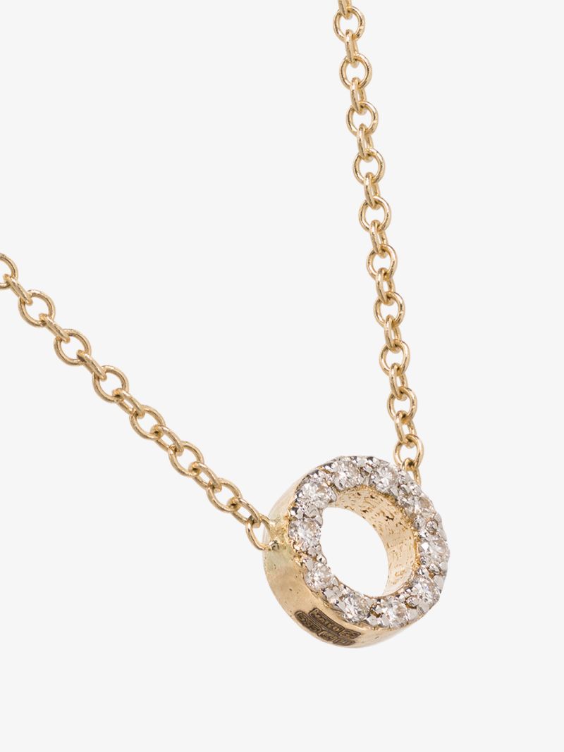 14k Yellow Gold Circle Diamond Necklace