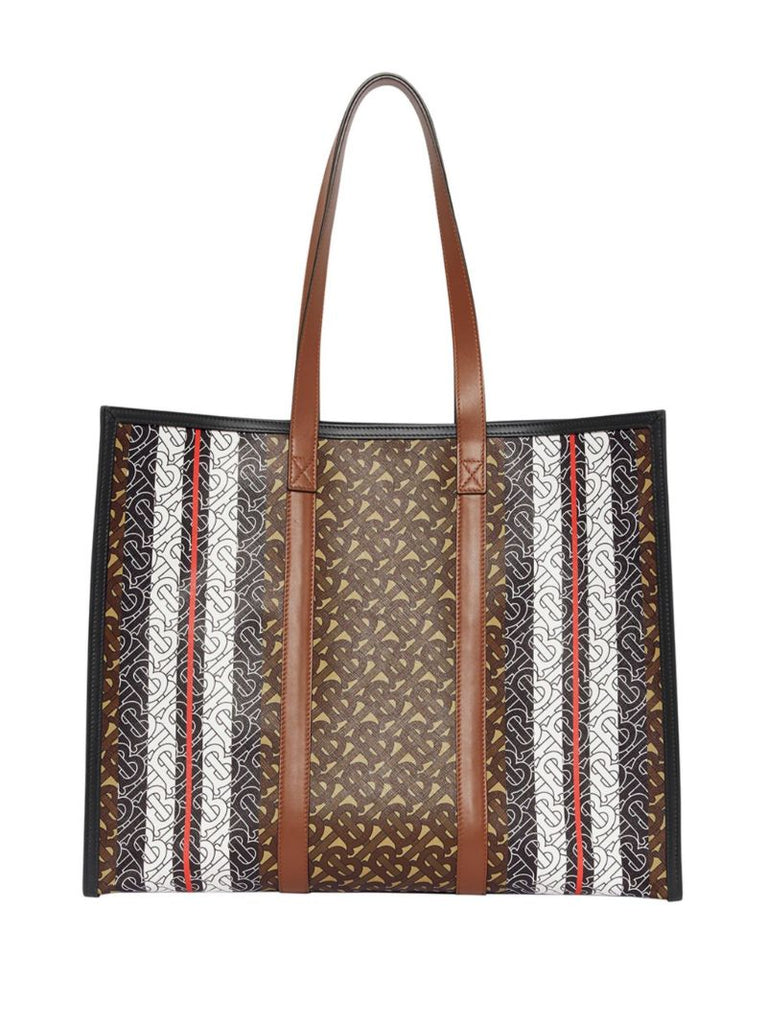 Monogram Stripe Tote Bag