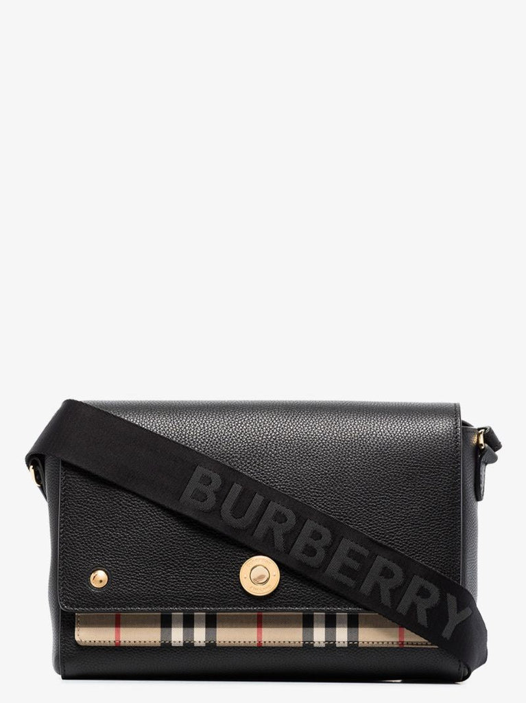 Black Note Medium Leather Cross Body Bag