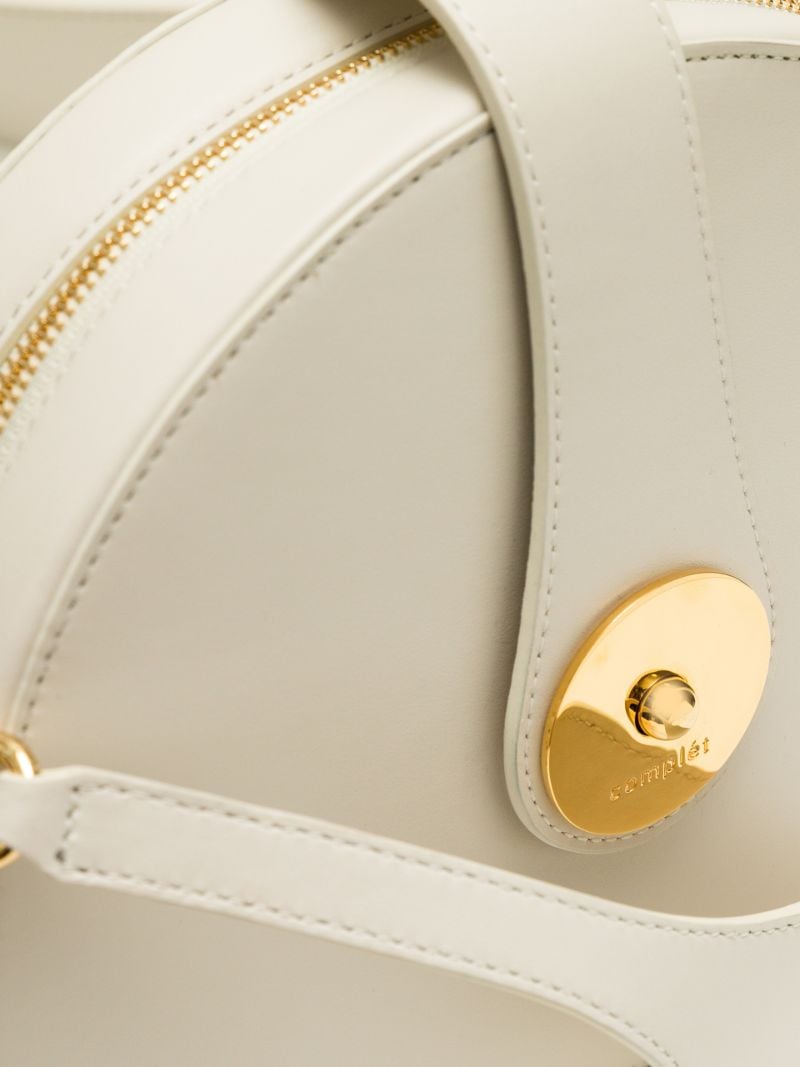 White Midge Leather Cross Body Bag