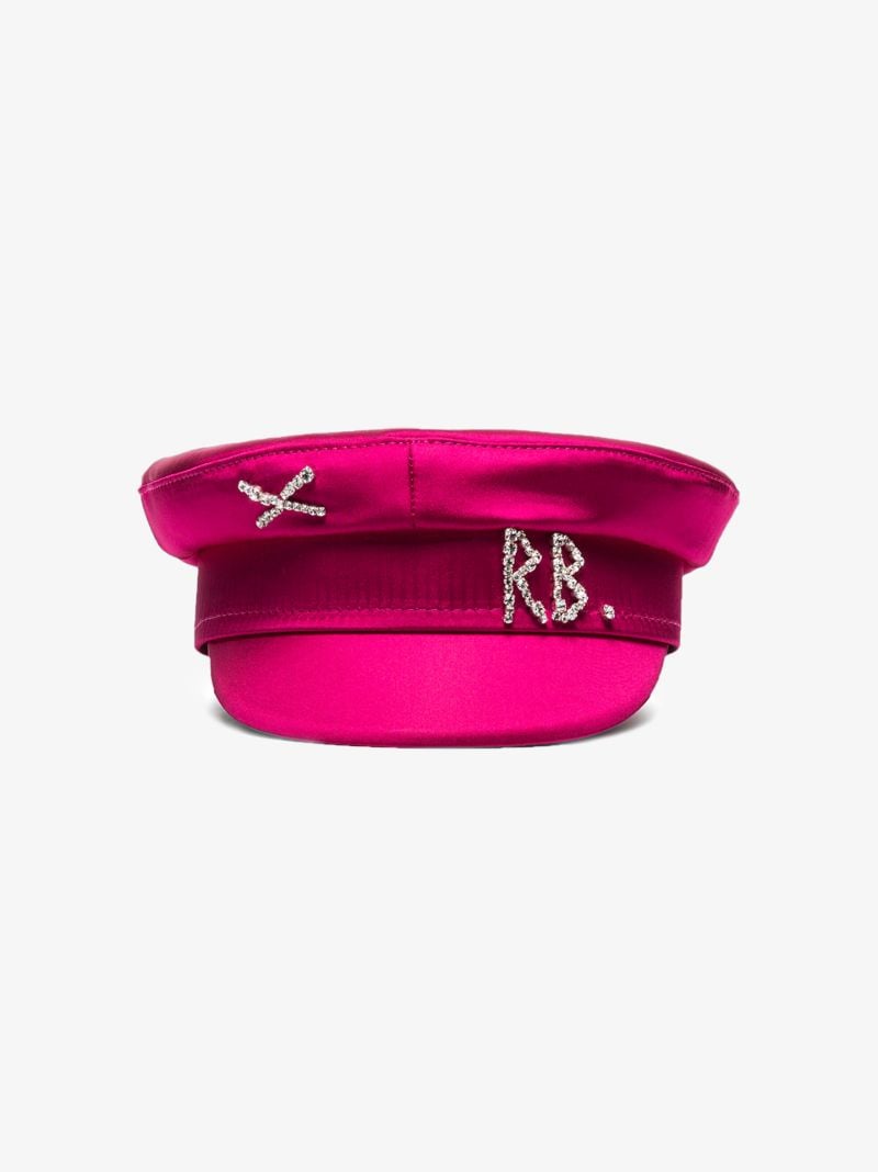 Pink Satin Baker Boy Hat