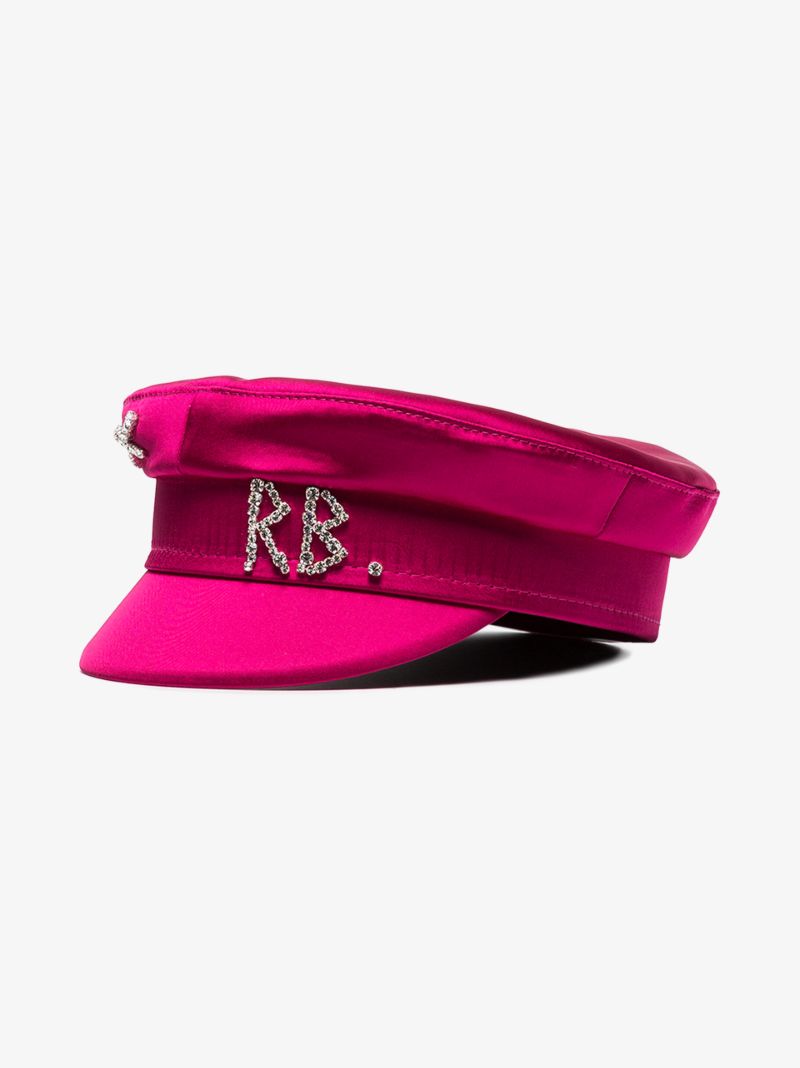 Pink Satin Baker Boy Hat
