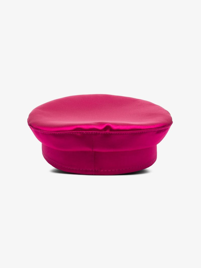 Pink Satin Baker Boy Hat