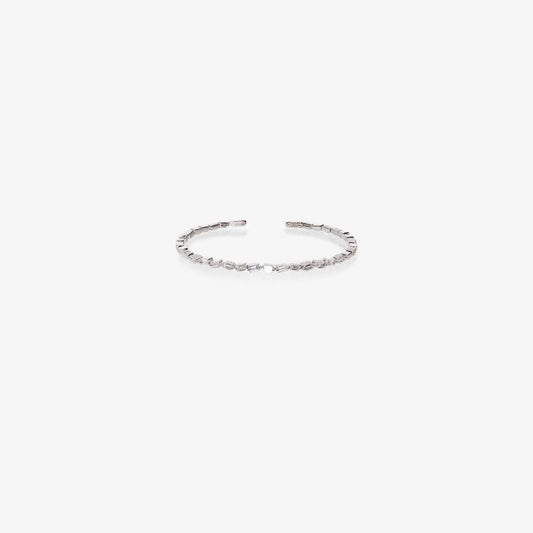 18k White Gold Fireworks Diamond Bangle