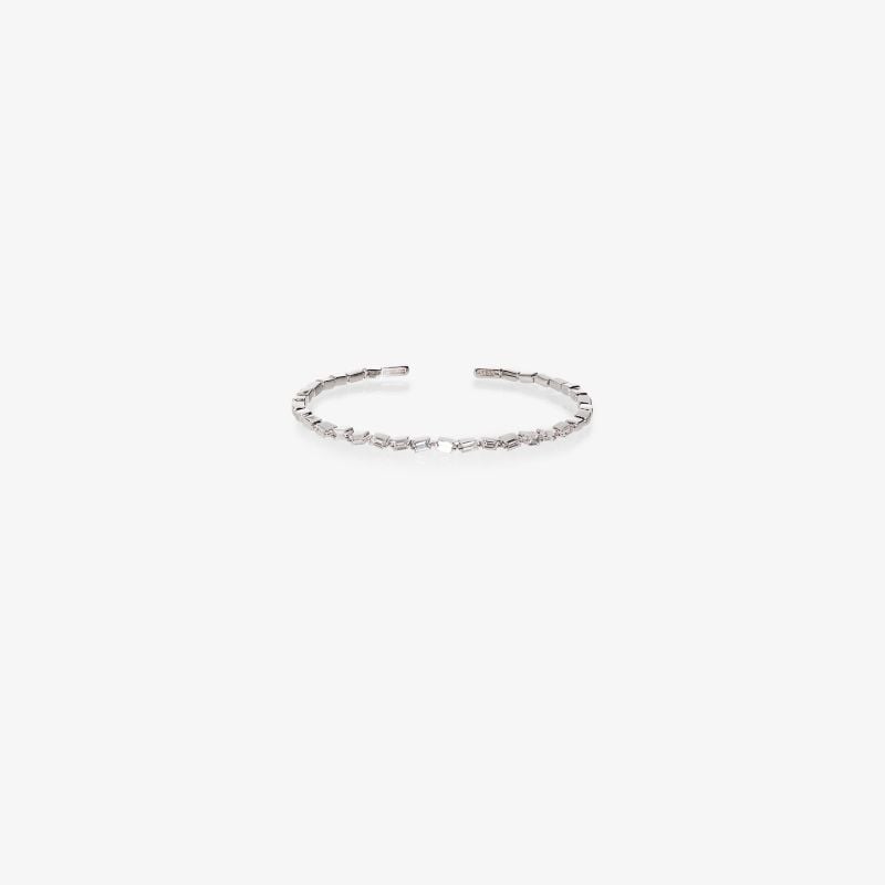 18k White Gold Fireworks Diamond Bangle