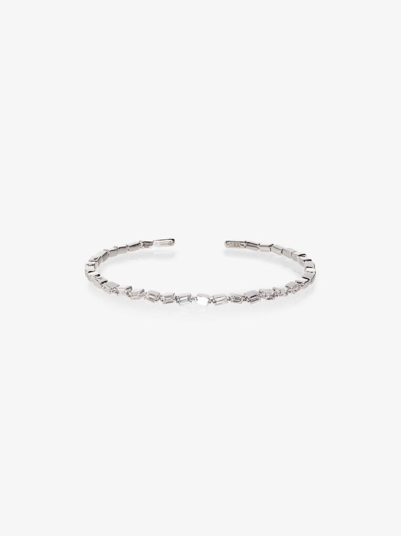 18k White Gold Fireworks Diamond Bangle
