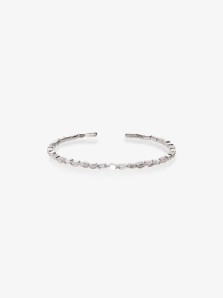 18k White Gold Fireworks Diamond Bangle