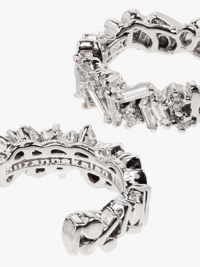 18kt White Gold Classic Icon Mini Diamond Hoop Earrings