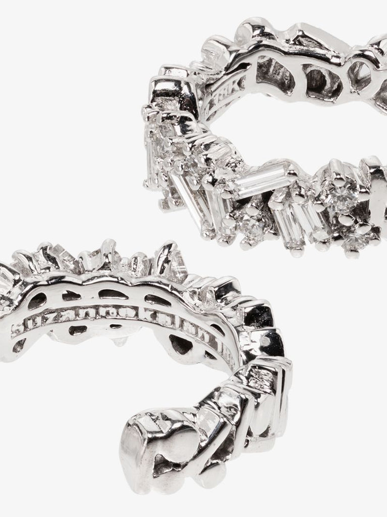 18kt White Gold Classic Icon Mini Diamond Hoop Earrings