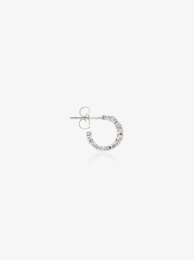 18kt White Gold Classic Icon Mini Diamond Hoop Earrings