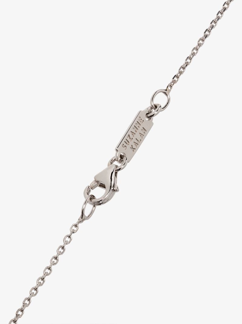 18k White Gold Cluster Diamond Necklace