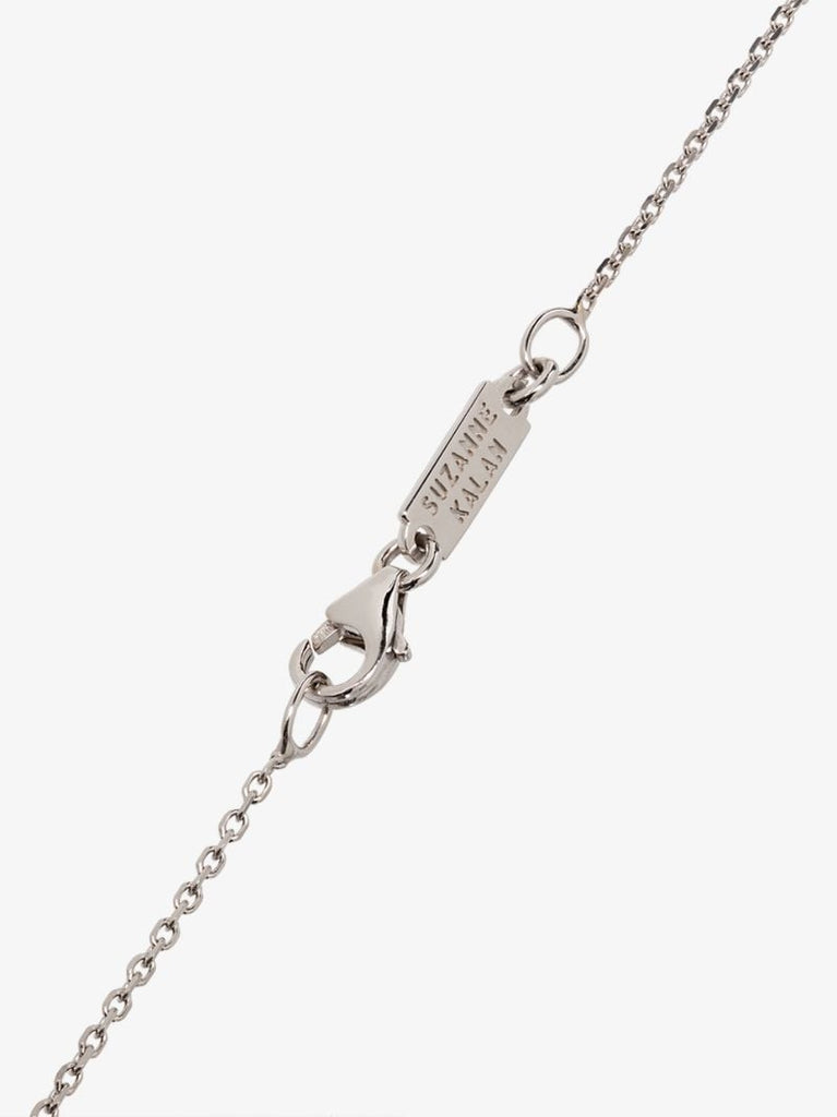 18k White Gold Cluster Diamond Necklace