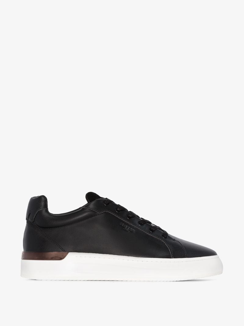 Black Grftr Low Top Leather Sneakers
