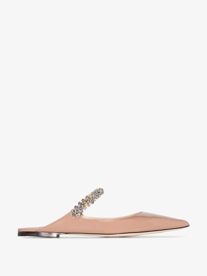 Neutral Bing Flat Patent Leather Pumps